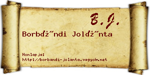 Borbándi Jolánta névjegykártya